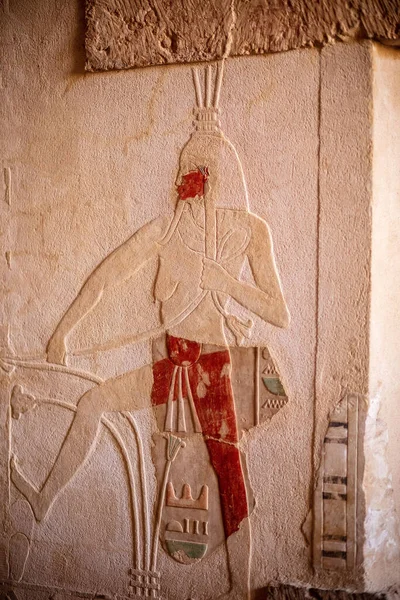 Beautiful Mural Hieroglyphs Temple Hatshepsut Jeser Jeseru Masterpiece Ancient Egyptian — 图库照片