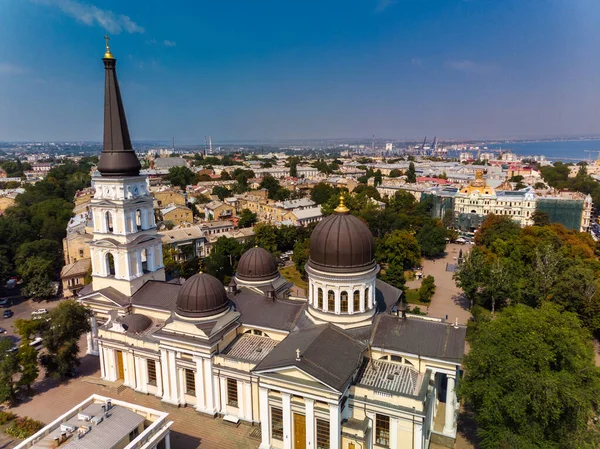 View Transfiguration Cathedral Odessa Russian Missile Hit Beautiful Top View Stock Image