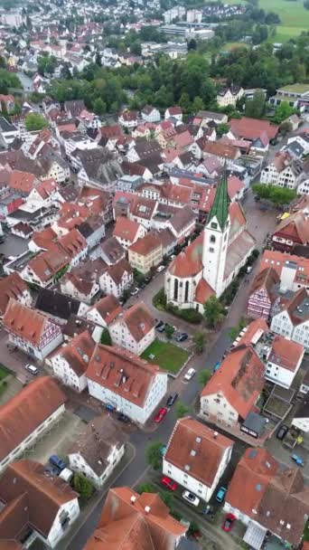 Όμορφη Θέα Από Ψηλά Από Drone Πορτοκαλί Κεραμίδια Στέγες Των — Αρχείο Βίντεο