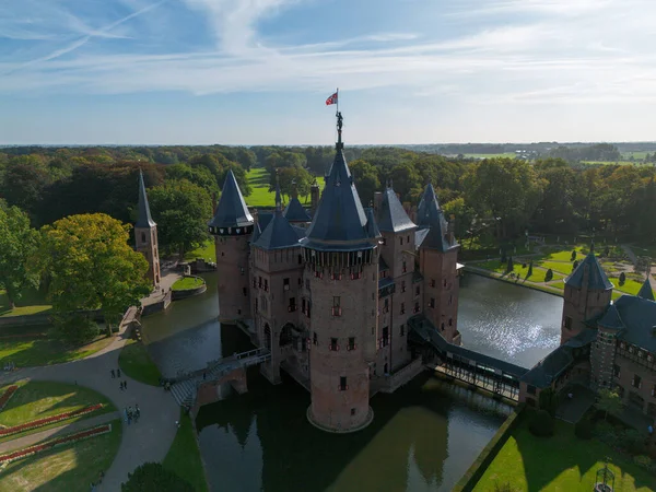 Вид Сверху Самый Большой Замок Нидерландах Бентеке Красивый Полет Квадрокоптере — стоковое фото