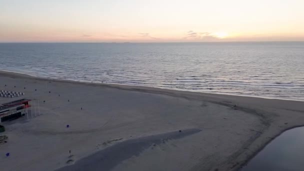 Niederlande Schöner Flug Sommer Über Den Strand Von Katwijk Aan — Stockvideo
