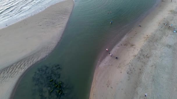 Schöner Flug Sommer Über Den Strand Von Katwijk Aan Zee — Stockvideo