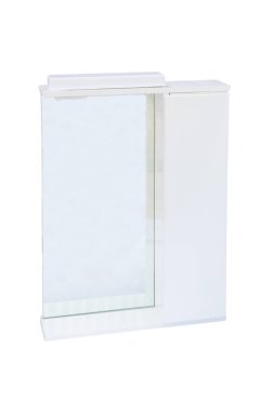 Beyaz arka planda güzel beyaz bir ayna. Mutfakta ya da banyoda beyaz ayna var. Evin güzel tasarımı..