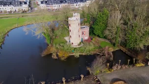 Schonauwen Castle Locally Known Kasteel Schonauwen Province Utrecht Netherlands Beautiful — Stock Video