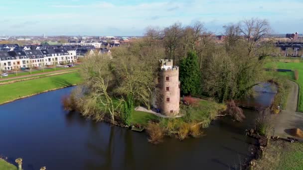 Schloss Schonauwen Volksmund Als Kasteel Schonauwen Der Provinz Utrecht Den — Stockvideo