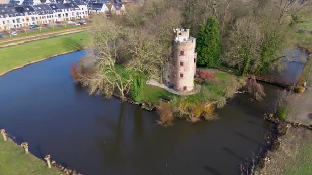 Castillo Schonauwen Localmente Conocido Como Kasteel Schonauwen Provincia Utrecht Los — Vídeo de stock