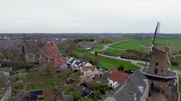 Hermosa Vista Desde Arriba Desde Drones Hasta Naranjas Techos Azulejos — Vídeo de stock