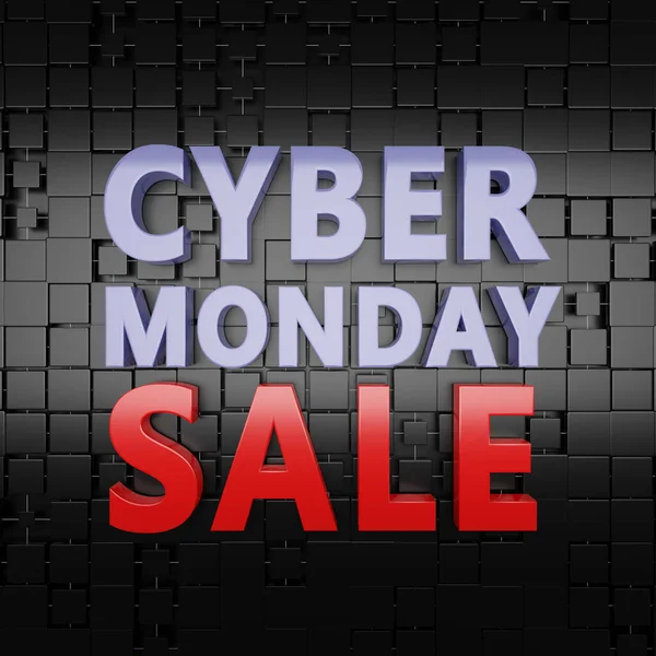 Cyber Monday Sale Sign Text Black Net Background Winter Holiday — Stock Photo, Image