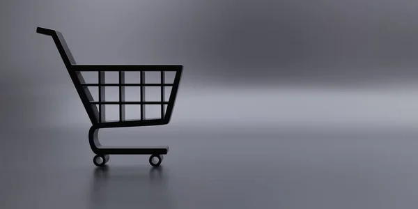 Kara Cuma Indirimi Online Dükkan Konsepti Gri Arka Planda Alışveriş — Stok fotoğraf