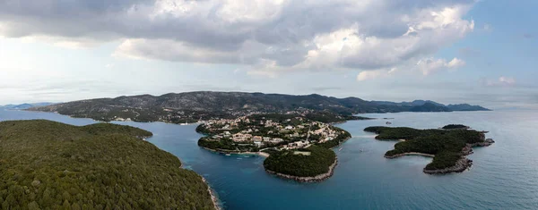 Sivota Yunanistan Syvota Nın Panoramik Manzarası Kumlu Plajları Adaları Epirus — Stok fotoğraf