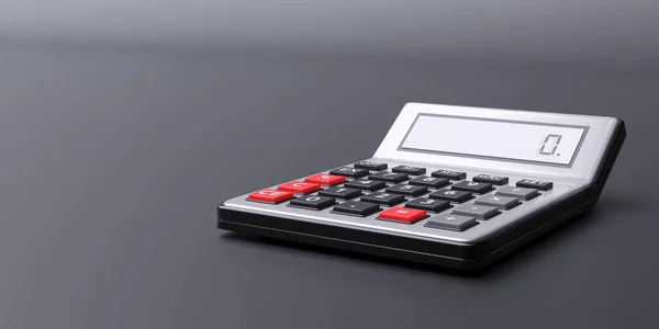 Kalkulator Szary Czarny Tło Kopiowanie Przestrzeń Biznesowe Urządzenie Bliska Renderowanie — Zdjęcie stockowe