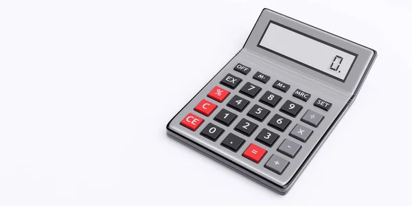 Kalkulator Szary Kolor Odizolowany Biały Tło Kopia Spacja Urządzenie Biurowe — Zdjęcie stockowe