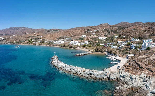 Tinos Island Cyclades Greece Aerial Drone View Agios Romanos Village — Stock Photo, Image