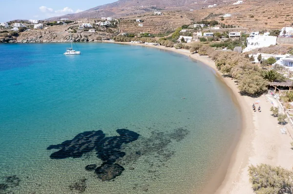 Tinos Island Cyclades Greece Aerial Drone View Agios Romanos Village — Stock Photo, Image