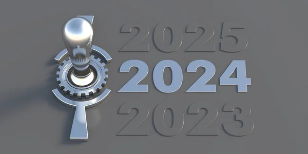 2024 새해가 컨트롤 스위치 배경의 준비가 — 스톡 사진