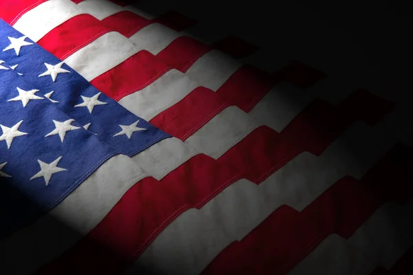Amerykańska Flaga Fala Zbliżenie Tła Usa National Holiday Memorial Dzień — Zdjęcie stockowe