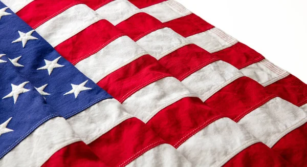 アメリカの国旗波背景のクローズアップ アメリカ国民の祝日 記念と独立記念日 7月4日のコンセプト — ストック写真