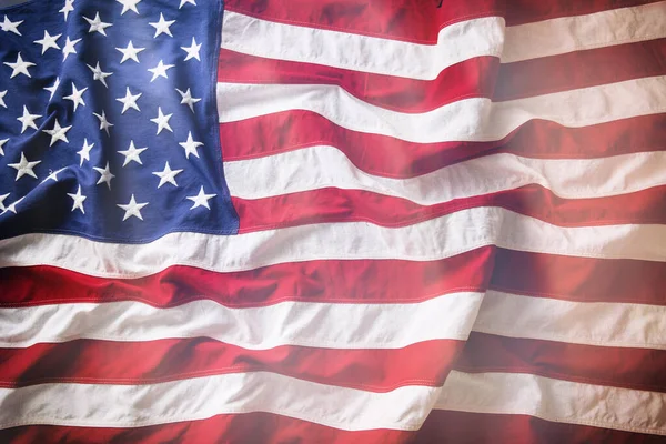 American Flag Wave Background Usa National Holiday Memorial Independence Day — 스톡 사진