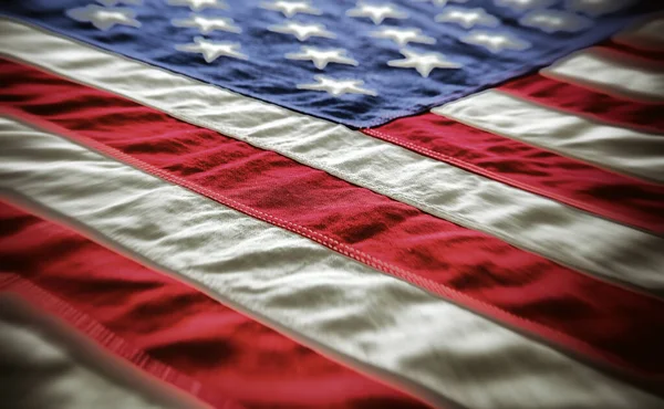 Amerikai Zászló Hullám Háttér Közelkép Amerikai Egyesült Államok Nemzeti Ünnep — Stock Fotó