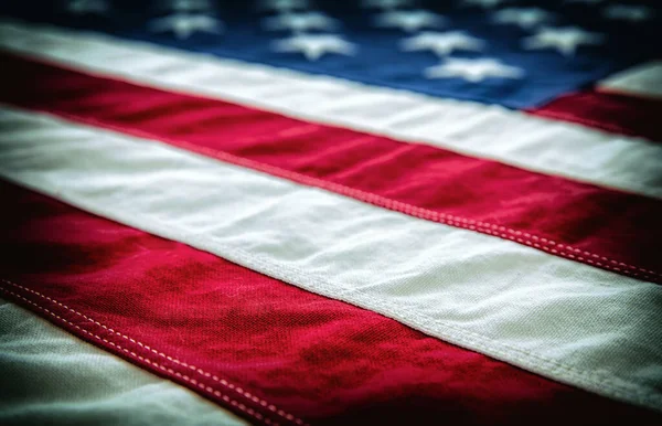 Hintergrund Nahaufnahme Der Amerikanischen Flagge Nationalfeiertag Der Usa Gedenk Und — Stockfoto