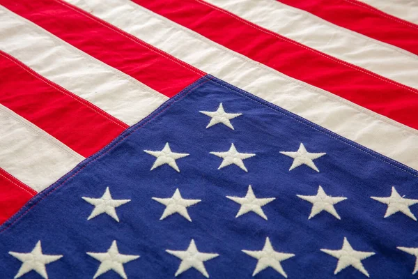 Zbliżenie Fal Flagowych Usa Święto Narodowe Usa Dzień Pamięci Niepodległości — Zdjęcie stockowe