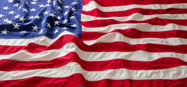 Bandeira Americana Onda Fundo Feriado Nacional Dos Eua Memorial Dia — Fotografia de Stock