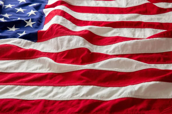 Amerykańska Flaga Tle Fali American National Holiday Memorial Dzień Niepodległości — Zdjęcie stockowe