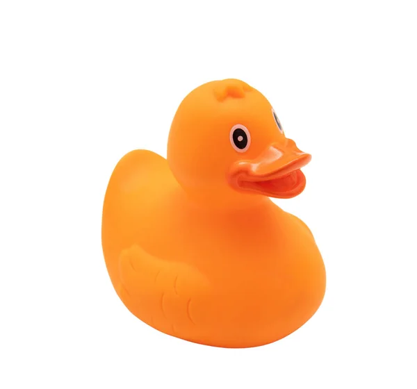 Orange color rubber duck isolated on transparent background,
