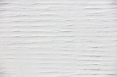 Beyaz renk dalgasız tasarım boş duvar kabarık yüzey arkaplanı, doku. Yunanistan Cyclades Adası dış duvar dekorasyonu. Boşluğu kopyala