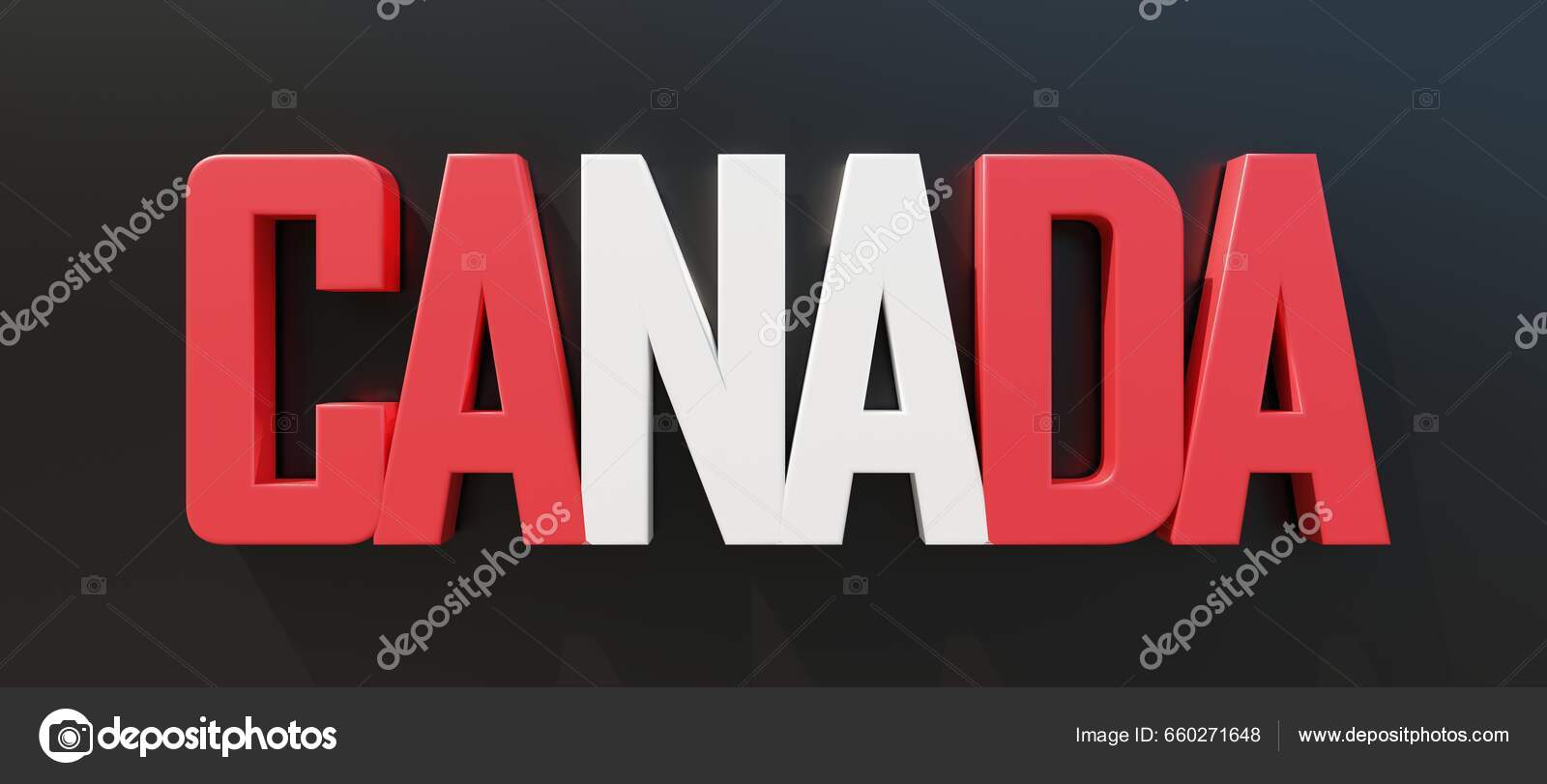 Canada Day Canadian National Holiday Red White Text Isolated Black