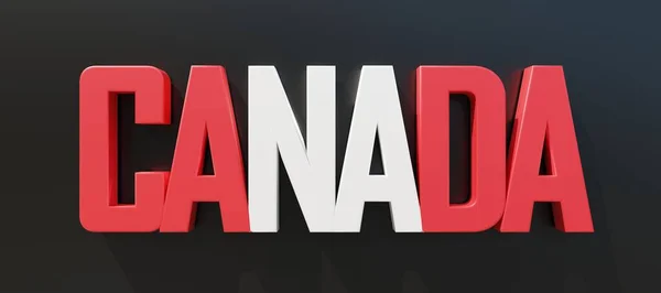 Canada Dag Canadese Nationale Feestdag Rood Witte Tekst Geïsoleerd Zwart — Stockfoto