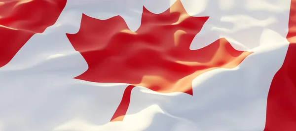 Kanada Flagga Våg Bakgrund Kanadensiska National Holiday Återgivning — Stockfoto