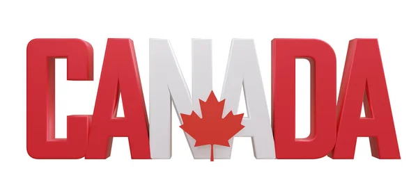 Kanadas Nationaldag Röd Och Vit Text Och Lönnlöv Isolerade Vitt — Stockfoto