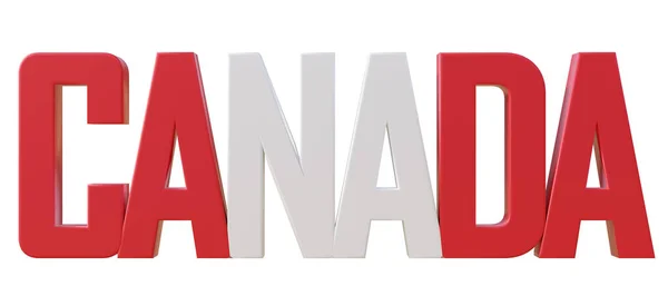 Canada Dag Canadese Nationale Feestdag Rood Witte Tekst Geïsoleerd Wit — Stockfoto
