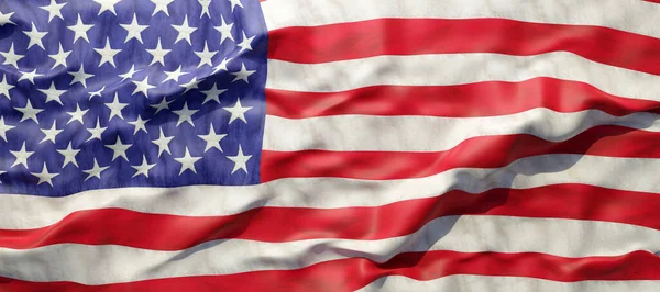 米国の国旗波背景 アメリカ国民の祝日 記念と独立記念日 7月4日 3Dレンダリング — ストック写真