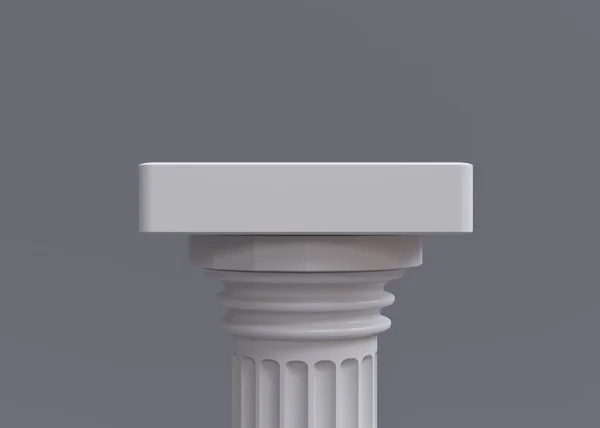 Een Witte Marmeren Pilaar Een Lege Grijze Achtergrond Pillar Colonnade — Stockfoto