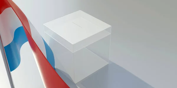 Люксембургские Выборы Избирательная Урна Национальный Флаг Рендеринг — стоковое фото