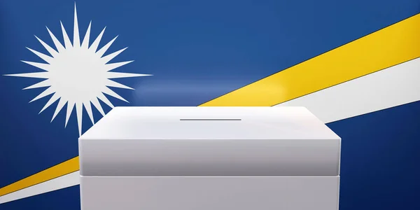 Wybory Wyspach Marshalla Urna Głosowania Flaga Narodowa Renderowanie — Zdjęcie stockowe