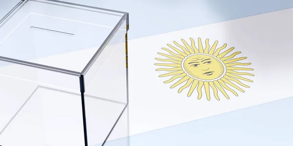 Аргентинські Вибори Виборча Скринька Національний Прапор Рендеринг — стокове фото