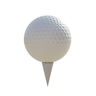 Golf topu beyaz arka planda izole edilmiş.. 