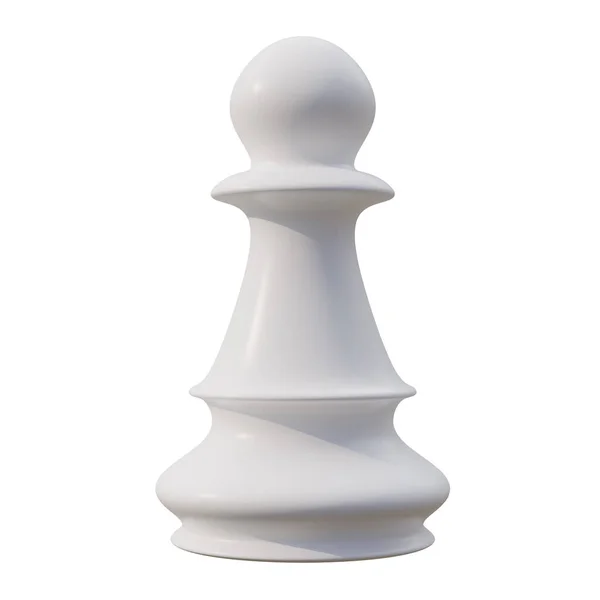 Weißer Schachbauer Isoliert Auf Weißem Hintergrund Geschäftsstrategien Konzept — Stockfoto