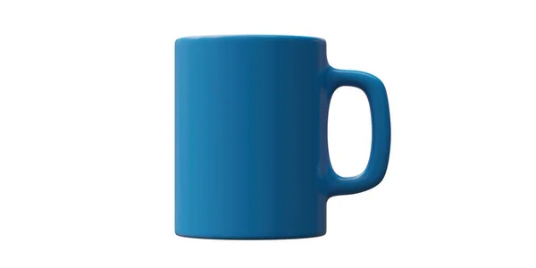 Coffee Mug Blue Color Isolated White Background Hot Beverage Cup — Stock Photo, Image
