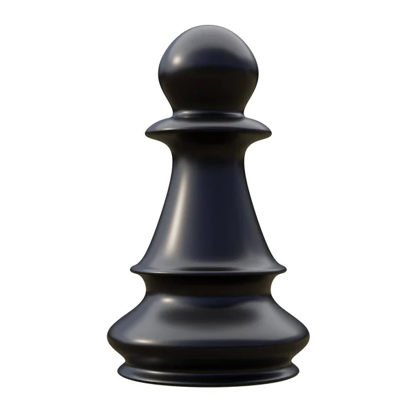 Chess Pawn Black Color Isolated White Background Business Strategy Concept — Stock Photo, Image
