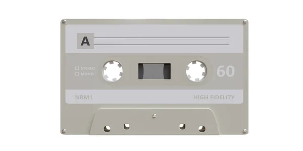 Cassette Isolée Sur Fond Blanc Son Musical Rétro — Photo