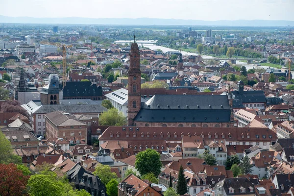 Deutschland Luftaufnahme Der Traditionsreichen Stadt Heidelberg Neckar Und Der Alten — Stockfoto