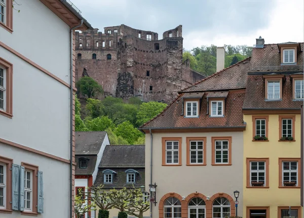 Alemania Heidelberg Arquitectura Tradicional Alemana Con Colorido Edificio Señorial Vista — Foto de Stock