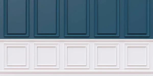 Duvar Boncuğu Ahşap Süslemesi Klasik Mavi Beyaz Renkli Wainscot Retro — Stok fotoğraf