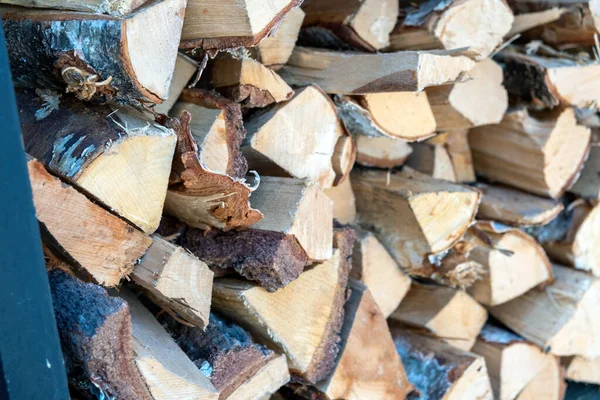 Firewood Stack Close — Stock Photo, Image