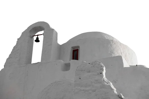 Greek island church isolated on white background. Cyclades Greece.