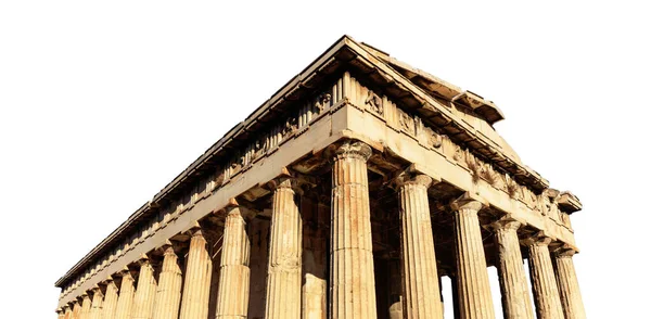 Atene Grecia Tempio Efesto Isolato Sfondo Bianco Trasparente Vista Frontale — Foto Stock